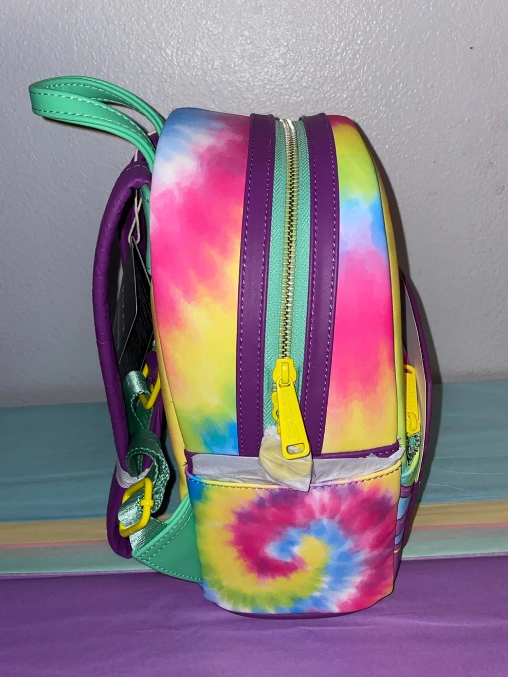 Loungefly Disney Pixar Cars Fillmore Good Vibes Groovy Tie Dye Mini Backpack